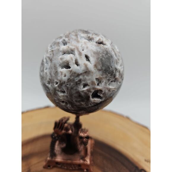 Druzy Ocean Jasper Sphere 62mm With Stand - Picture 6 of 10